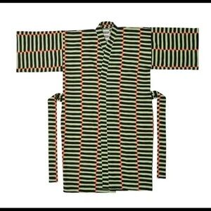 MARIMEKKO IKEA BASTUA Kimono Stripe Pattern Green, S/M NWOT